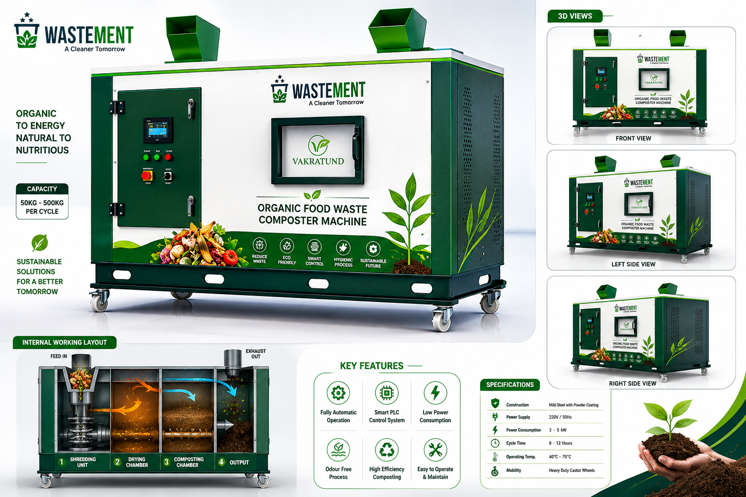 Organic Food Waste Composter Machine thumbnail 2